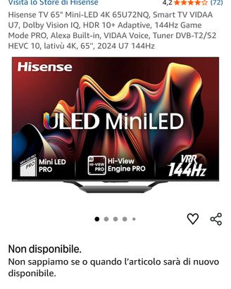 Hisense TV 65" Mini-LED 4K 65U72NQ