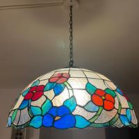 Lustre + Lampada da Terra Tipo Tiffany