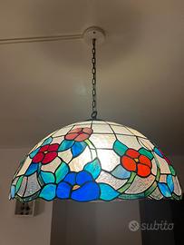 Lustre + Lampada da Terra Tipo Tiffany