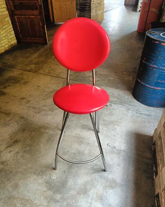 Sgabello ecopelle rosso