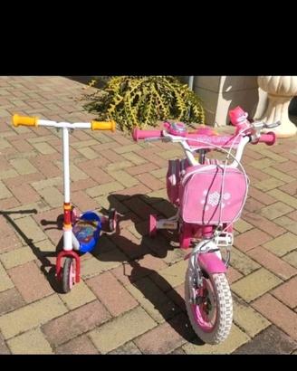 Bicicletta bambina e monopattino