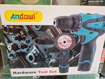 Kit trapano avvitatore + flex con 2 batteria 12V