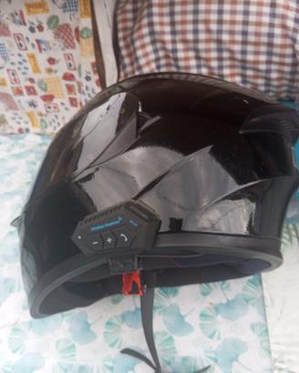 casco moto scuter nero 