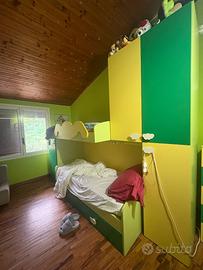 parete letto con tre letti