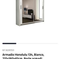 Armadio due ante specchio scorrevoli