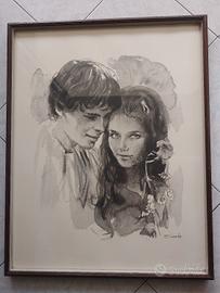 Acquarello 70 x 56cm con cornice