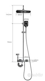 Colonna doccia / vasca con display digitale ottone