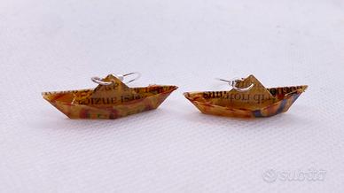 Orecchini barchetta di giornale