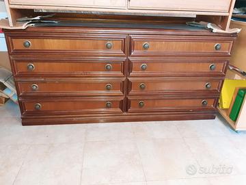 Cassettiera legno tamburato