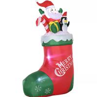 Calza natalizia gonfiabile con babbo natale