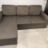 Divano letto 3 posti con penisola contenitore