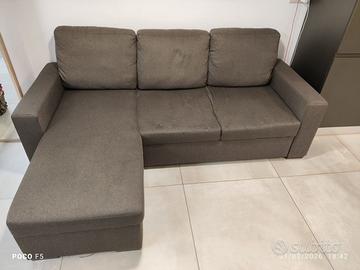 Divano letto 3 posti con penisola contenitore