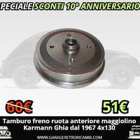 Tamburo freno anteriore Vw maggiolino Karmann Ghia
