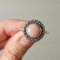 Anello argento 925 con quarzo rosa pietra naturale