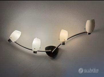 Lampadario in aluminio e vetro, moderno