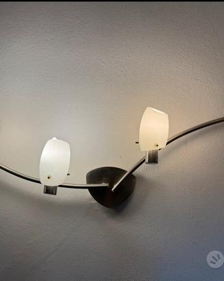 Lampadario in aluminio e vetro, moderno