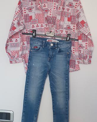 Jeans e camicia x bambina