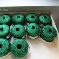10 gomitoli lamè colore verde