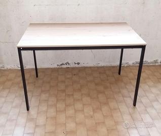 TAVOLO METALLO E LEGNO CM 75 X 120 H CM 75
