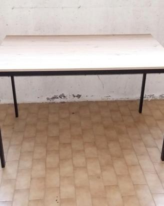 TAVOLO METALLO E LEGNO CM 75 X 120 H CM 75