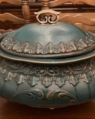 Zuppiera decorativa vintage con coperchio