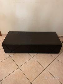 Mobili soggiorno in legno nero e nero lucido