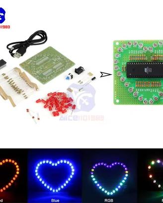 3 kit fai da te cuore led campane e altro