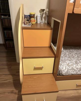 Letto a castello con cassettiere