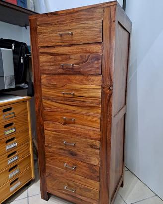 cassettiera legno massello