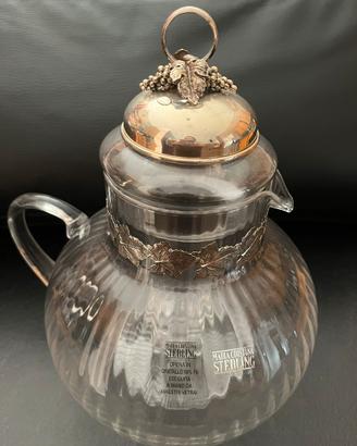 Brocca in cristallo e argento sterling
