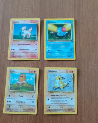 lotto 4 carte pokemon vintage italiane wotc (ponyt