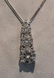 collana in argento con trilogy in moissanite