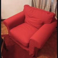 Poltrona Ektorp Ikea rossa, come nuova