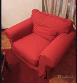 Poltrona Ektorp Ikea rossa, come nuova