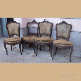 4 sedie luigi filippo in noce