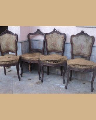 4 sedie luigi filippo in noce