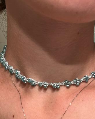 Collana girocollo realizzata a mano all’uncinetto