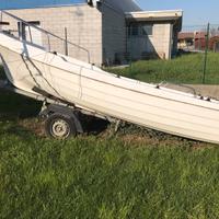 Barca con carrello e motore mariner