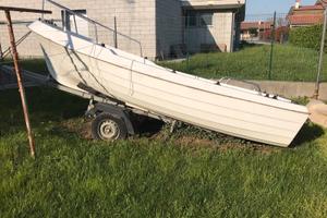 Barca con carrello e motore mariner