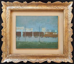 Franco VILLORESI olio su tavola anno 1958 cm 35x44