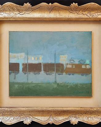 Franco VILLORESI olio su tavola anno 1958 cm 35x44