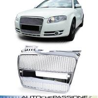 Griglia anteriore senza logo cromata per AUDI A4 8
