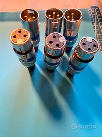 Set 3 coppie di connettori XLR 3 pin (3 M + 3F)