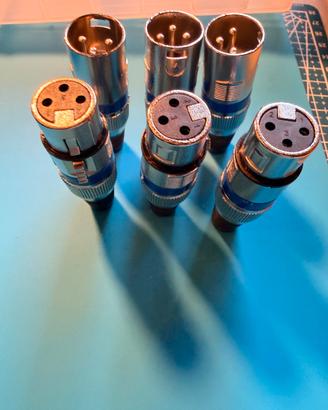 Set 3 coppie di connettori XLR 3 pin (3 M + 3F)