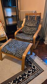 Poltrona Ikea con poggiapiedi 