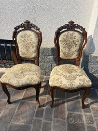 Coppia di sedie vintage stile Luigi Filippo