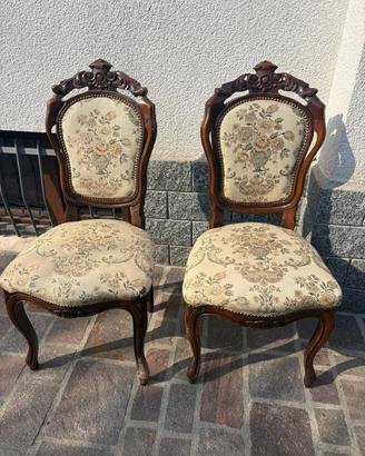 Coppia di sedie vintage stile Luigi Filippo