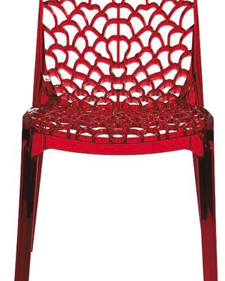1 Sedia modello Gruvier UpOn Rosso Trasparente