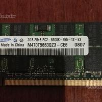 Memoria laptop 2 gb pc2 5300 sodimm