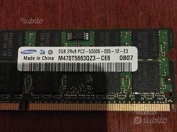 Memoria laptop 2 gb pc2 5300 sodimm